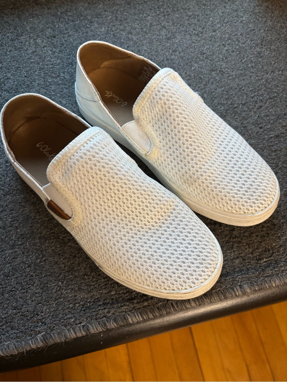 OluKai Women's White Slip-On Mesh Loafers Size 7